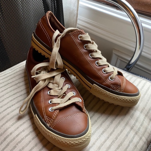 vintage brown leather converse